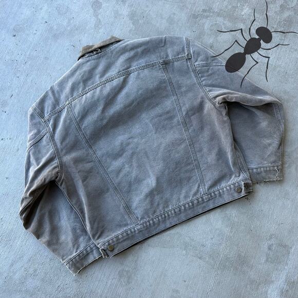 Vintage Y2K Carhartt FADED brown trucker work wear jacket - Picture 6 of 8